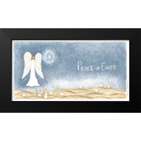 Peace on Earth Angel Black Modern Wood Framed Art Print by Shamp, Cindy