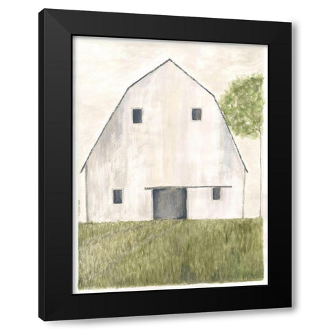 White Barn I Black Modern Wood Framed Art Print with Double Matting by Shamp, Cindy