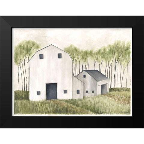 White Barn III Black Modern Wood Framed Art Print by Shamp, Cindy