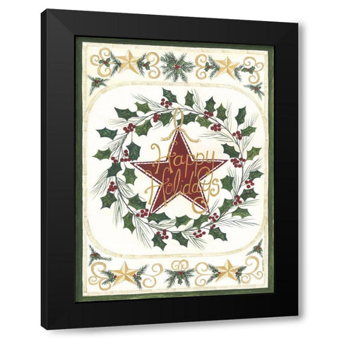 Happy Holidays Black Modern Wood Framed Art Print with Double Matting by Shamp, Cindy