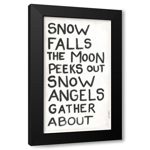Snow Falls Black Modern Wood Framed Art Print with Double Matting by Shamp, Cindy