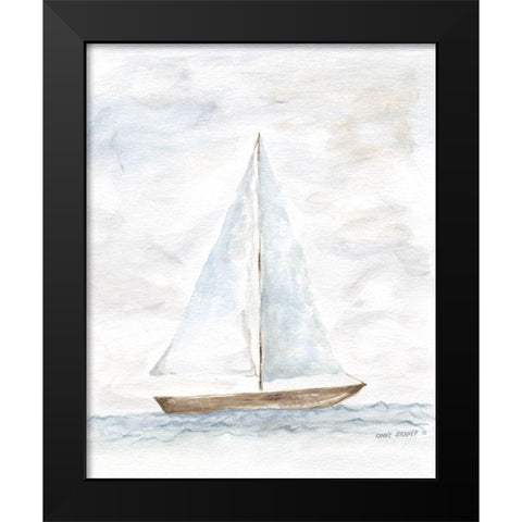 Nantucket Ship I Black Modern Wood Framed Art Print by Shamp, Cindy