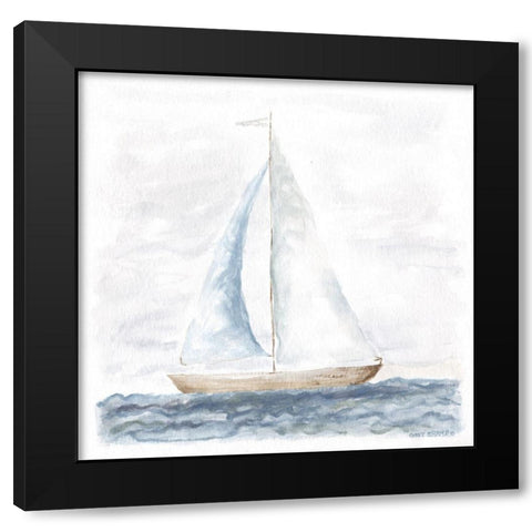 Nantucket Ship III Black Modern Wood Framed Art Print by Shamp, Cindy