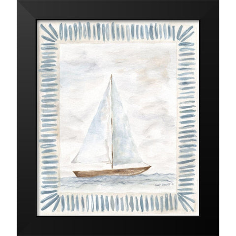 Sailboat Black Modern Wood Framed Art Print by Shamp, Cindy