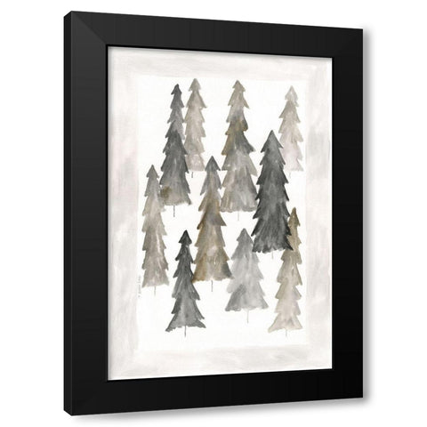 Winter Trees I Black Modern Wood Framed Art Print with Double Matting by Shamp, Cindy