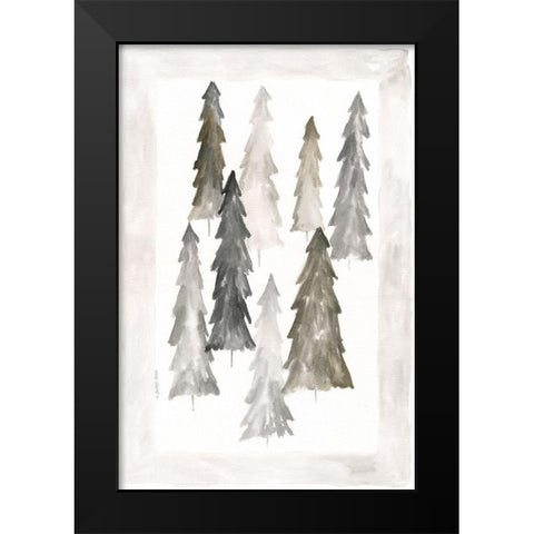 Winter Trees II Black Modern Wood Framed Art Print by Shamp, Cindy