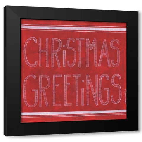 Christmas Greetings Black Modern Wood Framed Art Print by Shamp, Cindy