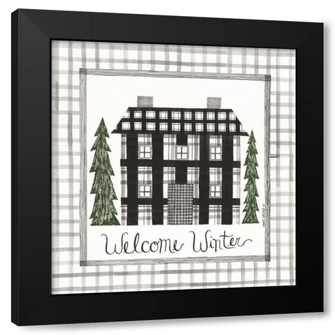 Welcome Winter Black Modern Wood Framed Art Print by Shamp, Cindy