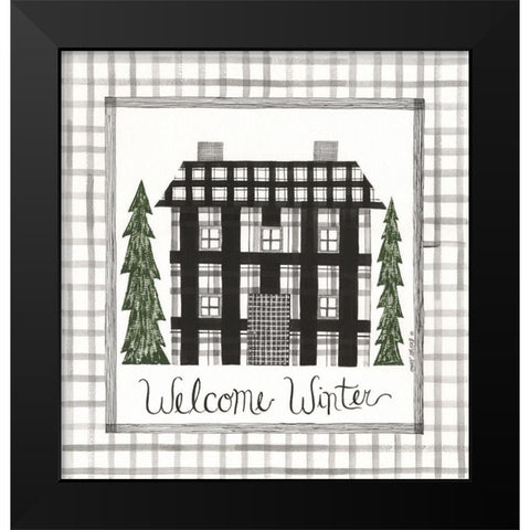 Welcome Winter Black Modern Wood Framed Art Print by Shamp, Cindy