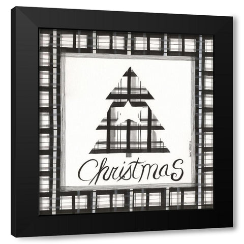 Christmas Tree Black Modern Wood Framed Art Print by Shamp, Cindy