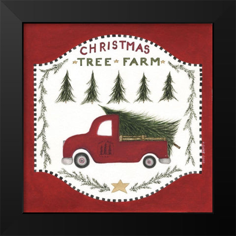 Christmas Tree Farm Black Modern Wood Framed Art Print by Shamp, Cindy