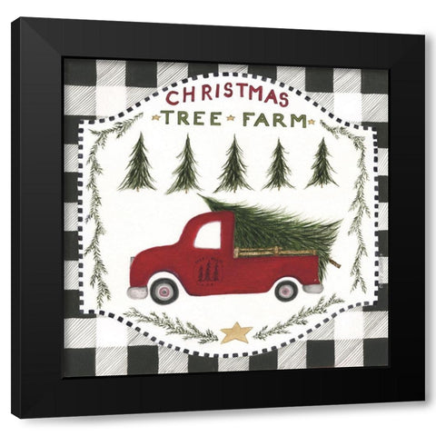 Christmas Tree Farm II Black Modern Wood Framed Art Print with Double Matting by Shamp, Cindy