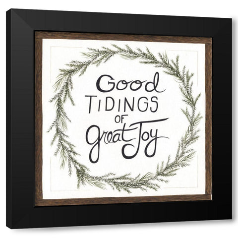 Good Tidings Black Modern Wood Framed Art Print with Double Matting by Shamp, Cindy