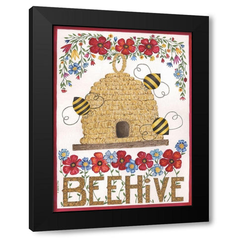 Beehive Black Modern Wood Framed Art Print with Double Matting by Shamp, Cindy