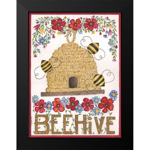 Beehive Black Modern Wood Framed Art Print by Shamp, Cindy