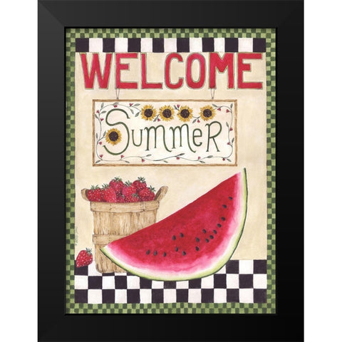 Welcome Summer Black Modern Wood Framed Art Print by Shamp, Cindy