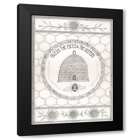 Bless the Bees Black Modern Wood Framed Art Print by Shamp, Cindy