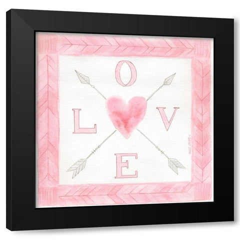 Love Arrows Black Modern Wood Framed Art Print by Shamp, Cindy
