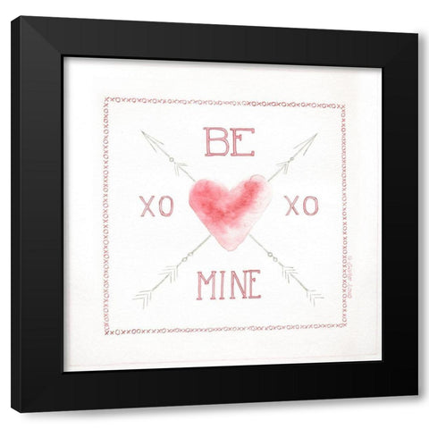 Be Mine Black Modern Wood Framed Art Print with Double Matting by Shamp, Cindy