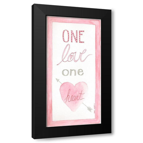 One Heart Black Modern Wood Framed Art Print with Double Matting by Shamp, Cindy
