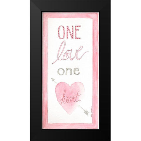One Heart Black Modern Wood Framed Art Print by Shamp, Cindy