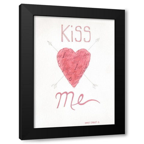 Kiss Me Black Modern Wood Framed Art Print with Double Matting by Shamp, Cindy