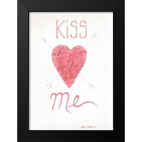 Kiss Me Black Modern Wood Framed Art Print by Shamp, Cindy