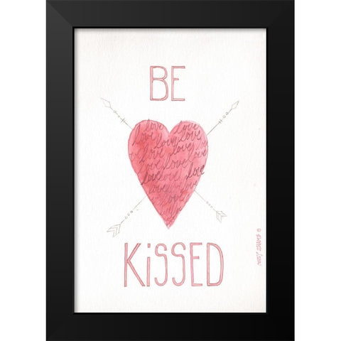 Be Kissed Black Modern Wood Framed Art Print by Shamp, Cindy
