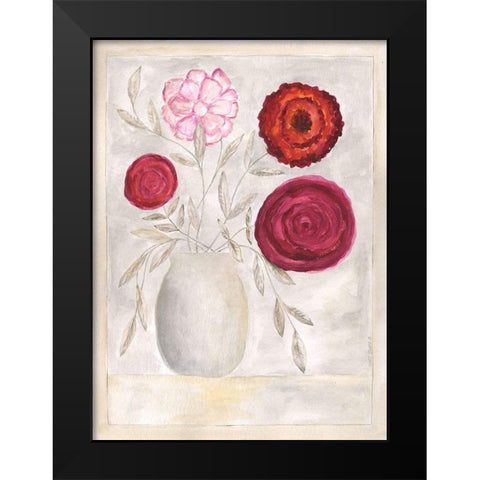 Pink Floral II Black Modern Wood Framed Art Print by Shamp, Cindy