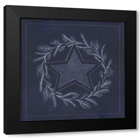 Blue Star Black Modern Wood Framed Art Print with Double Matting by Shamp, Cindy