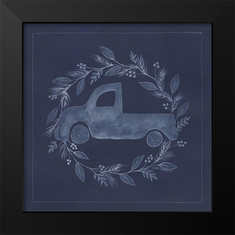 Blue Truck Black Modern Wood Framed Art Print by Shamp, Cindy