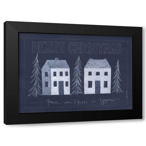 Merry Christmas Black Modern Wood Framed Art Print with Double Matting by Shamp, Cindy