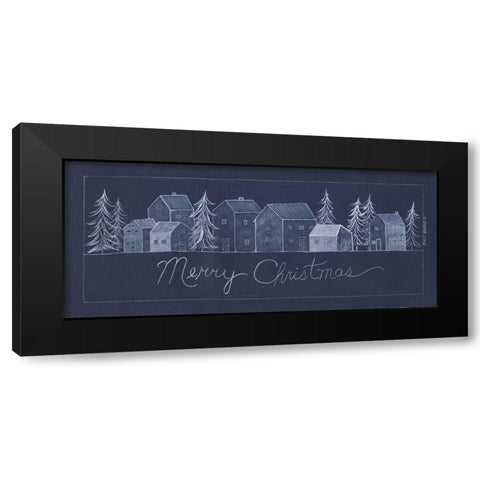 Merry Christmas Black Modern Wood Framed Art Print with Double Matting by Shamp, Cindy