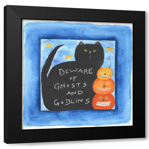 Beware Black Modern Wood Framed Art Print by Shamp, Cindy
