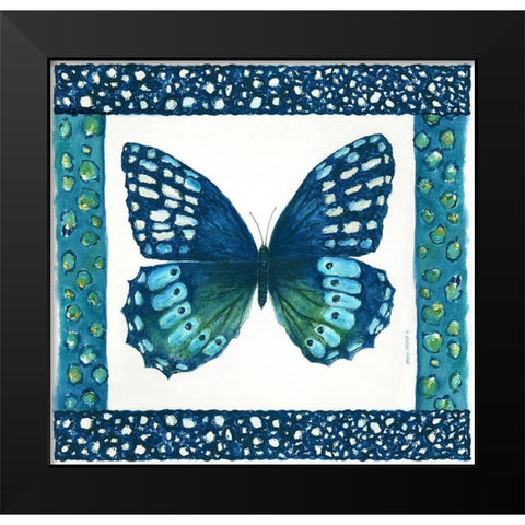 Butterfly with Border I Black Modern Wood Framed Art Print by Shamp, Cindy