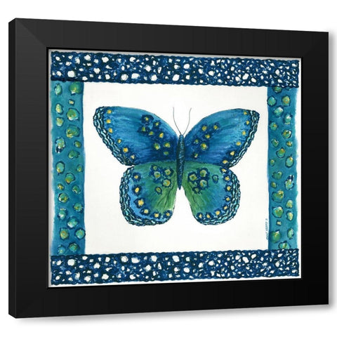 Butterfly with Border III Black Modern Wood Framed Art Print with Double Matting by Shamp, Cindy