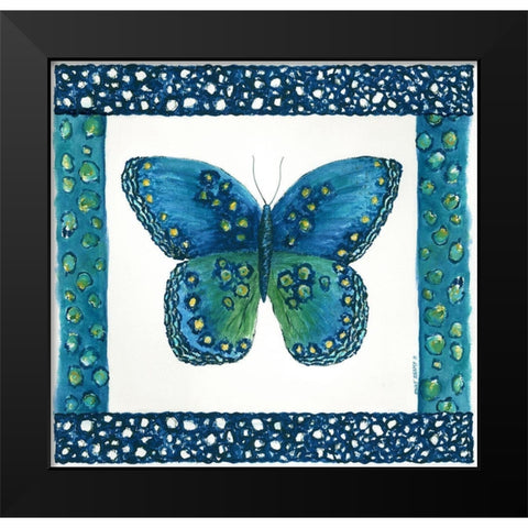 Butterfly with Border III Black Modern Wood Framed Art Print by Shamp, Cindy