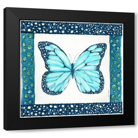 Butterfly with Border IV Black Modern Wood Framed Art Print by Shamp, Cindy