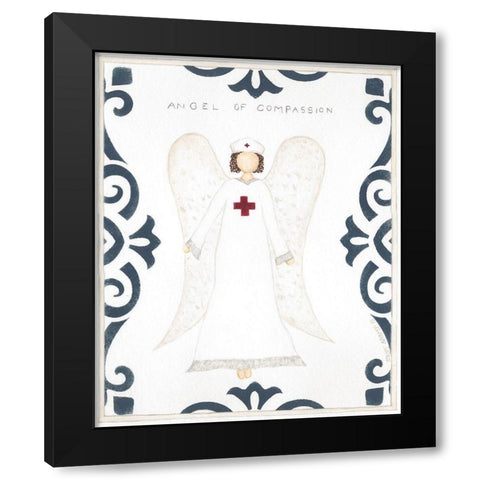 Angel of Compassion Black Modern Wood Framed Art Print by Shamp, Cindy