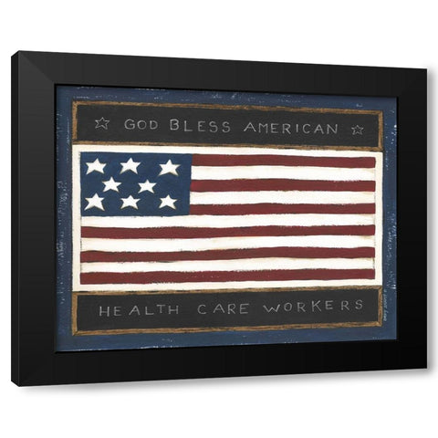 God Bless Health Care Workers Black Modern Wood Framed Art Print with Double Matting by Shamp, Cindy