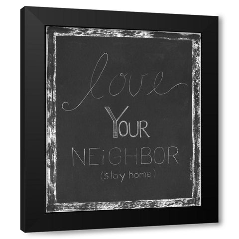 Stay Home Black Modern Wood Framed Art Print by Shamp, Cindy
