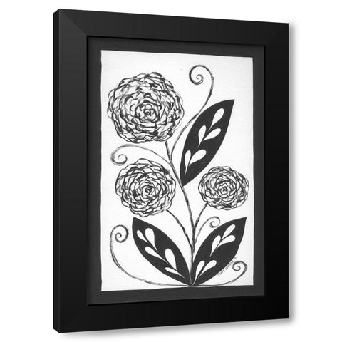Peony II Black Modern Wood Framed Art Print with Double Matting by Shamp, Cindy