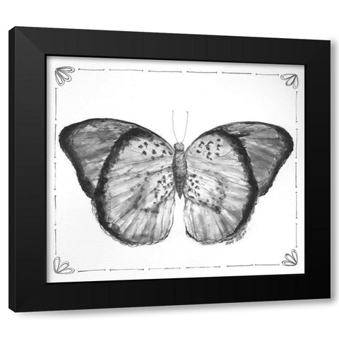 Butterfly V Black Modern Wood Framed Art Print by Shamp, Cindy