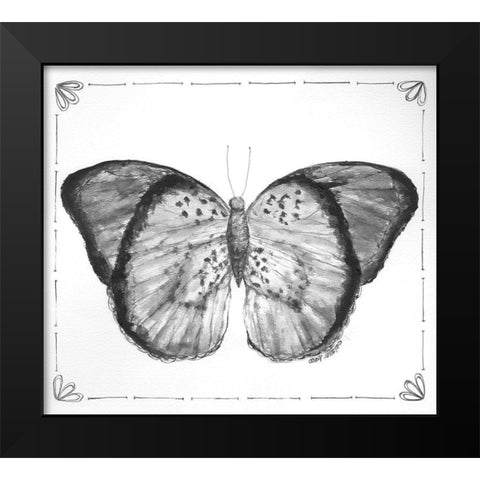 Butterfly V Black Modern Wood Framed Art Print by Shamp, Cindy