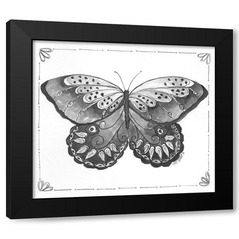 Butterfly VII Black Modern Wood Framed Art Print with Double Matting by Shamp, Cindy