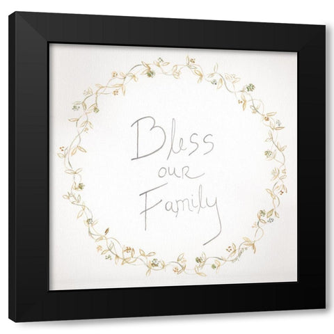 Bless Our Family Black Modern Wood Framed Art Print with Double Matting by Shamp, Cindy