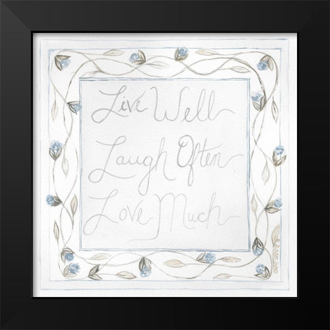 Live Well Black Modern Wood Framed Art Print by Shamp, Cindy