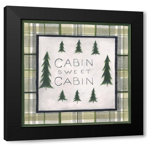 Cabin Sweet Cabin Black Modern Wood Framed Art Print with Double Matting by Shamp, Cindy
