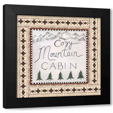Cozy Tribal Black Modern Wood Framed Art Print by Shamp, Cindy