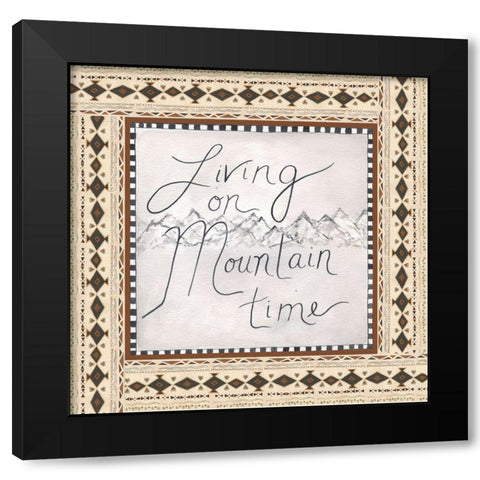 Tribal Mountain Black Modern Wood Framed Art Print with Double Matting by Shamp, Cindy